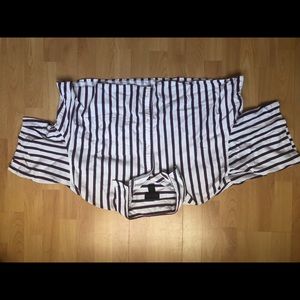 HANDMADE STRIPE CROPPED BUTTON DOWN SHIRT